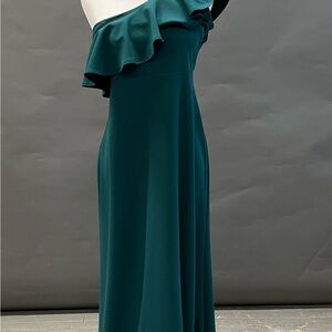 LuLu's Maxi One-Shoulder Green Dress